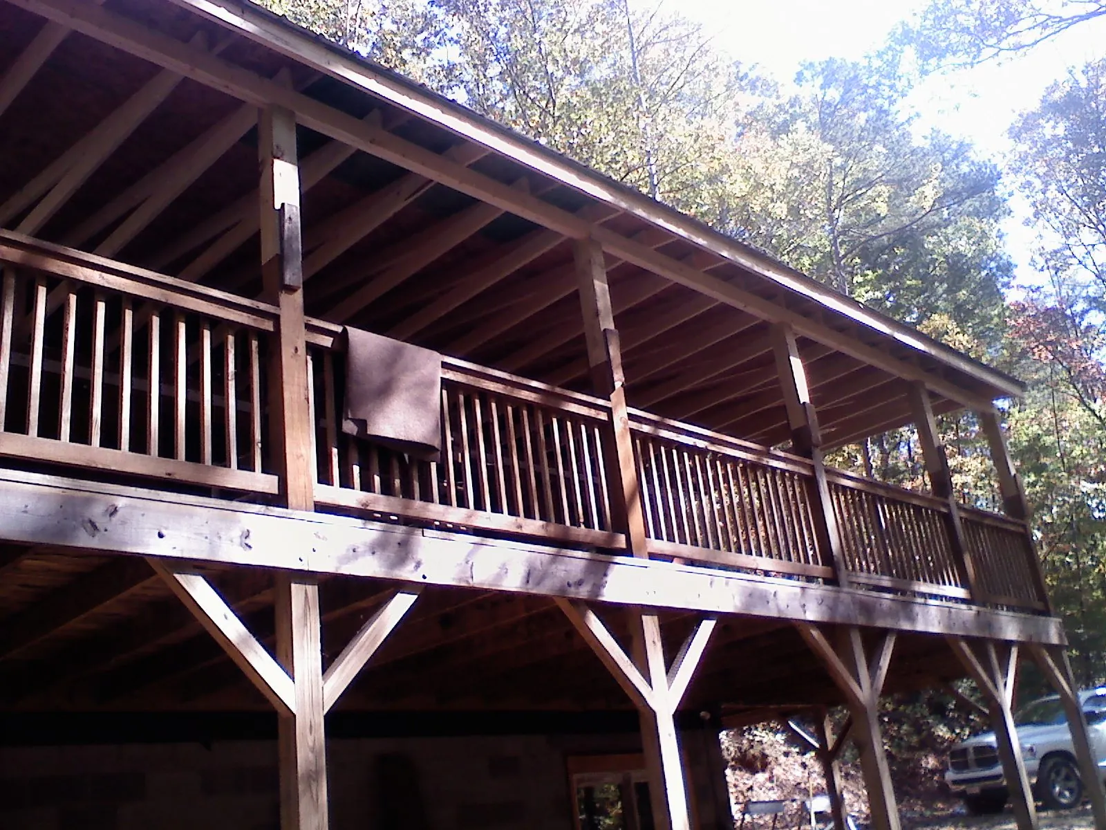 Timber framing under a new elevated porch and deck — Roof Leak Repair in Lucama by Roofing Brothers